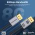 Promate DisplayPort 2.0 Cable, Premium Ultra HD 16K@60Hz Video Display Cord with 80Gbps Bandwidth Transmission, Gold Plated Connectors, 2m Super Slim Cable - Black